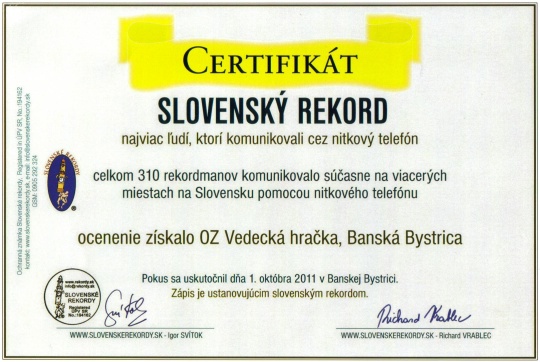 Slovenský rekord v komunikovaní cez nitkový telefón